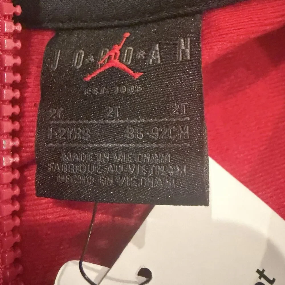 NWT Jordan Wind Breaker Piping Set Full Zip Long Sleeve/Jogger Red Toddler 2T